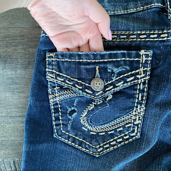 Silver AIKO Mid Boot Jeans Fluid Denim Sz 26 x 33 - Picture 8 of 12